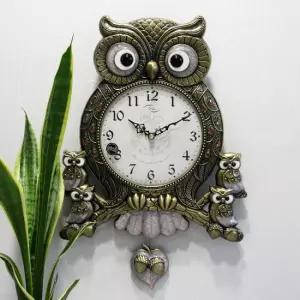 무소음 도토리 부엉이 신주도금 주물 추벽시계 HCP-213G