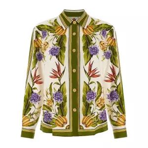 트로피컬 스카프 라운디드 헴 셔츠 349085 26100