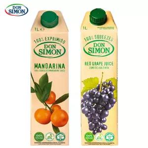 예이니식품 돈시몬 착즙주스 만다린 감귤1L 1개+적포도1L 1개 (총2개) 음료수생과일어린이