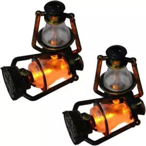 인형의 집 집을 위한 미니어처 램프 2개 레트로 오일 랜턴 액세서리 장면 장식 모델 허리케인 등유