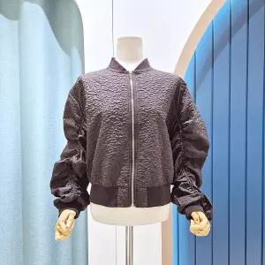 [AK원주점]  엠보플라워 셔링소매 집업 블루종점퍼 SH04JP605