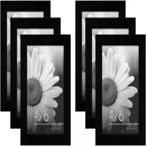 광택이 나는 플렉시글라스가 있는 아메리칸 플랫 4x6 액자 - 6개 세트 시그니처 컬렉션 엔지니어링 목재가