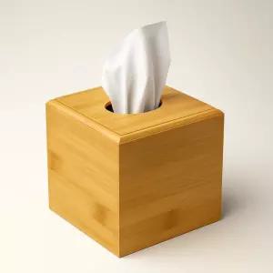 프리미엄 대나무 티슈 박스 커버 - 쉽게 리필할 수 있는 슬라이딩 바텀이 모던 미니멀리스트 나무 홀더