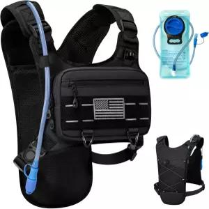 러닝 하이드레이션 조끼와 2L 워터 블래더 경량 조절 가능한 EDC 가슴 팩 하이킹 자전거 타기용 백팩