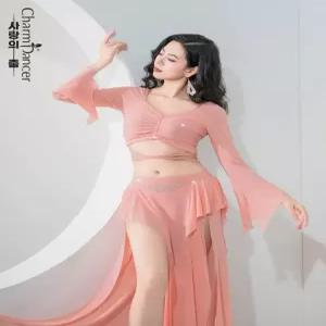 밸리 댄스 의상 클래스 요정 단체복 의류 연습 긴팔