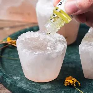 미야 라이프 네이처 크리스탈 패시브 디퓨저 에센셜 오일 핸드 카빙 셀레나이트 스톤 - 명상 반사 침실