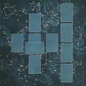 의식용 파란색 타로 매트 위치 테이블보(29.5X29.5인치) 제단 천 카드 심플 블루 테이블