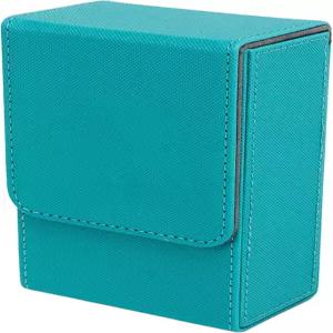 타로 카드 박스 표준 덱을 위한 대형 PU 가죽 보관함 수집가 독자를 범용 핏의 휴대용 홀더(블루 그린)