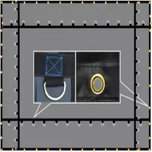마이티 제품 12피트 x 16인치 플랫베드 트럭용 헤비 듀티 스모크 방수포 - 18온스 비닐 적재 덮개 방수포가