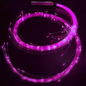 파이어워크 광섬유 채찍 - 충전식 LED 라이트 롱 5시간 지속 APP 레이브 파티 쇼 EDM 뮤직 페스티벌을 위한