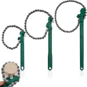 MBAIYO 3개 헤비 듀티 체인 렌치 세트 9 12 16 조절 가능한 스틸 오일 필터 파이프 피팅 차량 수리 샤워