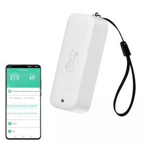 WiFi 습도계 온도계 센서 원격 앱 알림 알림이 포함된 무선 스마트 온도 습도 모니터 가정용 온실 화이트