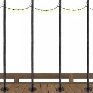 야외 스트링 조명을 위한 오토링 4팩 10피트 라이트 폴 데크 뒷마당 정원 파티오 결혼식 파티용 헤비 듀티