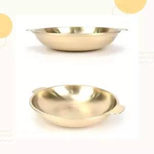 스타일 직화가능 넓은형태 유기냄비 한정식용 놋그릇 전골냄비