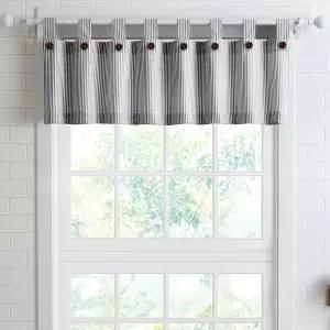 7월 조이 코튼 밸런스 커튼 18인치 롱 컨트리 주방 탭 상단의 작은 창문 욕실 농가용 56인치 x 블랙