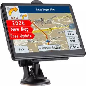 차량용 트럭 RV용 GPS 내비게이터 2026 지도가 있는 7인치 HD 터치스크린 무료 평생 업데이트 음성 회전