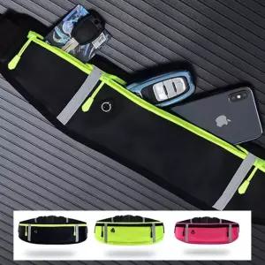 러닝 야광 힙색x1개 지퍼 허리벨트용 3단포켓허리색