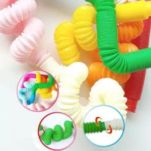 20cm 팝튜브x6개-1세트 칼라튜브 늘어나는호스장난감