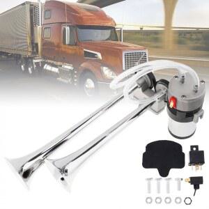 HeavyDuty 트럼펫 압축기, 방수 경적과 자동차/트럭/보트에 대 한 12V 118db 슈퍼 시끄러운 듀얼 톤 자동 자동차 공기 경적 세트