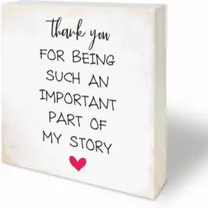 4 X 천연 소나무 나무 명판 - 제 이야기에서 중요한 부분이 되어 주셔서 감사합니다 테이블탑 선반 그와