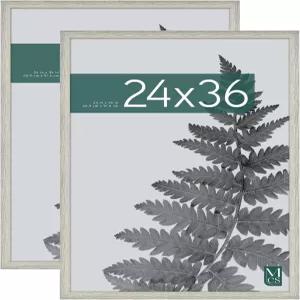 MCS 스튜디오 갤러리 24x36 포스터 프레임 그레이 우드그레인 엔지니어링 목재 수직 및 수평 벽걸이 사진