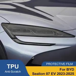 본넷랩핑 BYD Sealion 07 EV 2023-2025용 스모크 블랙 차량용 헤드라이트 보호 필름 TPU PPF 프리컷 방스크