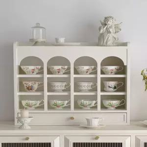 찻잔 수납장 진열장 정리 엔틱 찬장 캐비닛 진열 벽걸이