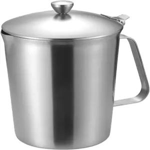 계량컵 세트 스테인리스 스틸 다목적 클리어 마킹 우유 거품기 라떼 아트 커피 바 500ml 16온스용 손잡이