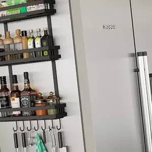 냉장고 측면 부착 다단 주방 수납 선반 벽걸이 조미료 병 보관 정리 거치대
