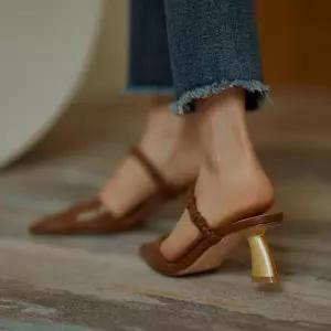 여성 하이힐 스트랩 여름 슬리퍼 샌들 383