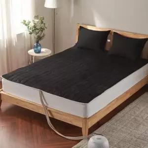 이불 더크린 레이즈 실크극세사 온수매트커버 Q블랙