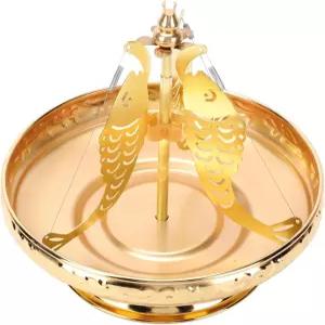 ULDGII 접이식 8인치 샌달우드 코일 플레이트 향로 합금 향 홀더 부처님 가정용 향기 트레이 황금 랙용