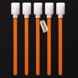 100pcs 5.1 폼 프린터 청소용 면봉 카메라 잉크젯 페인팅 광학 렌즈 장비오렌지 100PCS용 사각 보풀 없는