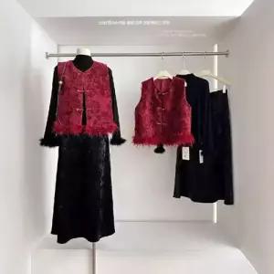 볼사스 여자 캐주얼 보아 경사 다운 조끼 ADOR1