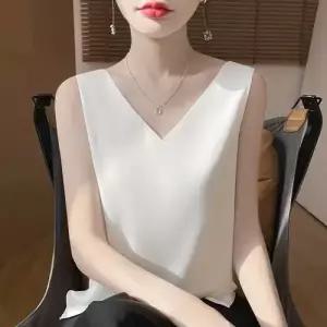 볼사스 여친 캐주얼 실키 나시 조끼 브이넥 ADOR1