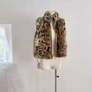 볼사스 여성용 가을 캐주얼 코트 표범 호피 보카시 조끼 양면 나시 ADOR3