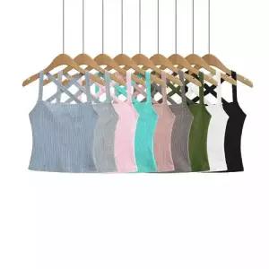 볼사스 여친 캐주얼 민자 끈 조끼 나시 ADOR1