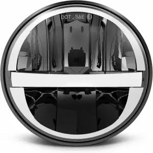 UNI-SHINE 오토바이 5.75인치 LED 헤드라이트 5-3/4인치 DOT 승인 주간 주행등(DRL) 하이/로우 빔 플러그