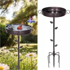 네스트셸드 35 야외용 메탈 버드 배스 업그레이드된 5가지 받침대가 있는 다이아 볼 12 파티오 론 가든용