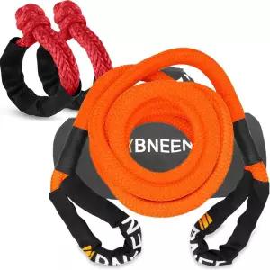 BNEEN 1 ×20피트 키네틱 리커버리 로프 키트 1/2 X 24 소프트 섀클이 있는 토우 4x4 오프로드 차량용 30