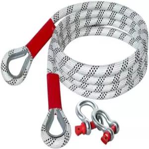 키네틱 리커버리 견인 로프 1인치 x 16피트 스트랩 헤비 듀티(11 000파운드) 링 섀클 2개 포함 오프로드