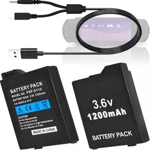 소니 PSP 2000 3000 배터리용 ROYUEU 2PCS 3.6V 1200mAh PSPS110 교체용 배터리 팩 플레이스테이션 2000과