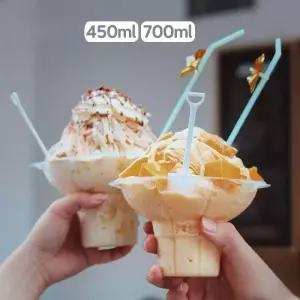 컵빙수컵 꽃빙수컵 스푼 테이크아웃 팥빙수 테이크아웃 100개
