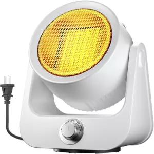 실내용 전기 공간 히터 100° 무제한 진동 2S 순간 난방 1500W 팁 오버 및 과열 방지 2가지 선풍기 모드