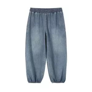 데님팬츠 하이웨스트 빅사이즈 여성 조거바지 팬츠 루즈핏 통청바지