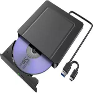 우마니 외장 CD DVD 드라이브 +/-RW USB 3.0 휴대용 리더 라이터 ROM 노트북 데스크탑 Mac과 호환되는 버너