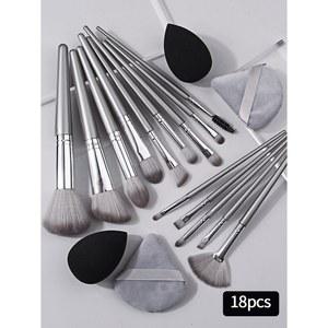 14PCS 메이크업 브러쉬 세트 듀얼 휴대용 계란 스폰지 삼각형 퍼프 2PCS 사용 도구 소프트 파우더 습식