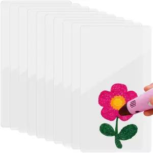 빌케이스 10개 투명 3D 펜 매트 액세서리 드로잉 도구 프레임 캔버스 프린트 그림 용품 스텐실 DIY 템플릿