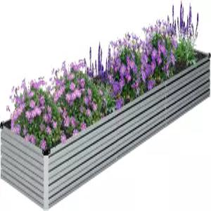 DIIIIIV 12x2x1FT 아연 도금 재배 정원 침대 키트 채소 상자직각 금속 꽃 상자 대형 화분용 야외 과일 허브