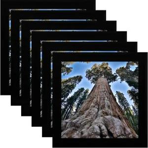 YYTRABAJO 4x4 정사각형 액자 벽과 테이블 상판용 검은색 6개 세트